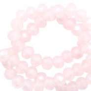 Top Glas Facett Perlen 3x2mm rondellen Delicacy rose opal-pearl shine coating